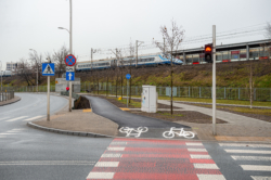 Droga dla rowerów przy PKP Stadion