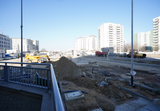 Ulica Kondratowicza w trakcie przebudowy.