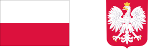 Flaga Polski oraz godło Polski.