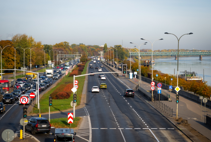 Wisłostrada po pierwszym etapie frezowania.