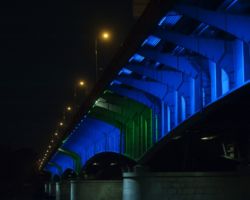 Iluminacja mostu Śląsko - Dąbrowskiego.