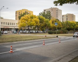 Przejście dla pieszych wyposażone w system ostrzegawczy.