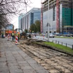 Budowa sygnalizacji na skrzyżowaniu Al. Jerozolimskich z ul. Białobrzeską.