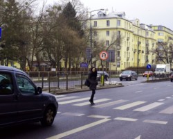 Przejście dla pieszych bez sygnalizacji.