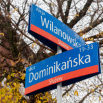 Skrzyżowanie alei Wilanowskiej z ulicą Dominikańską.