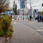 Chodnik antysmogowy przy Rondzie Daszyńskiego.