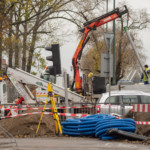 Trwa przebudowa skrzyżowania al. „Solidarności” i Szwedzkiej.