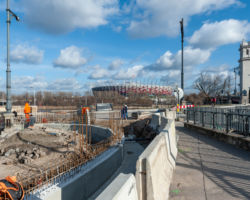 Ostatnie prace przy wiadukcie mostu Poniatowskiego.