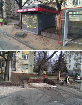 Nielegalnie postawiony kiosk poszedł do rozbiórki.