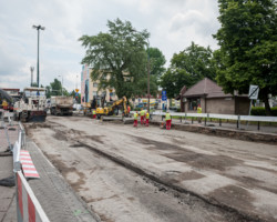 Wymiana nawierzchni ulicy Trockiej.