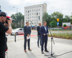 Konferencja Rafała Trzaskowskiego, ul. Górczewska.