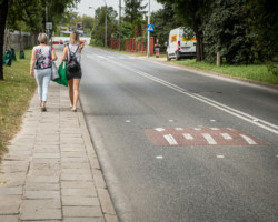 Progi zwalniające na ul. Dorodnej.