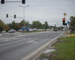 Skrzyżowanie ulic Przyczółkowej, Branickiego i Vogla.