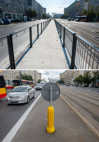 Chodnik do przystanku tramwajowego na ul. Marszałkowskiej - tak jest, tak było.