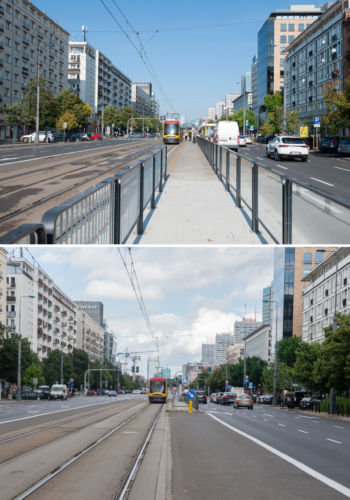 Chodnik do przystanku tramwajowego na ul. Marszałkowskiej - tak jest, tak było.