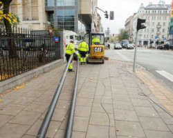 Trwa wymienianie oświetlenia na ul. Jagiellońskiej.