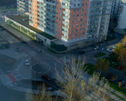 Widok na rondo przy ul. Jugosłowiańskiej z drona.