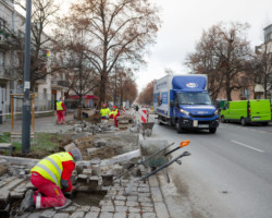 Postępy prac przy ul. Francuskiej.