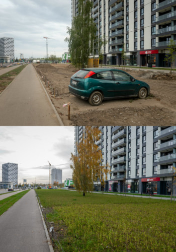 Słupki postawione przy ulicy Rodziewiczówny - tak jest, tak było.