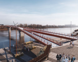 Wizualizacja mostu na Pragę.
