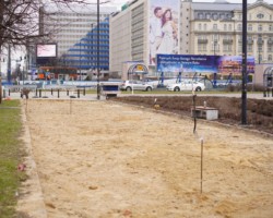 Rozpoczęcie budowy drogi dla rowerów, ul. Marszałkowska.