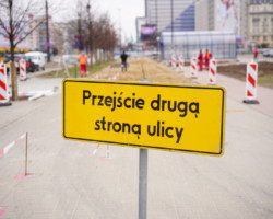 Rozpoczęcie budowy drogi dla rowerów, ul. Marszałkowska.