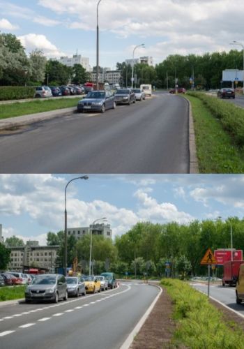 Ulica Meissnera - przed i po modernizacji.