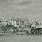 Most Kierbedzia wysadzony w 1944 roku.