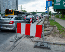 Wymiana krawężników przy ul. Słomińskiego.