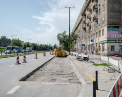 Rozpoczęcie prac przy przesunięciu przystanku.