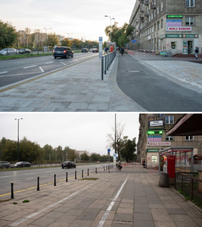 Ulica Szwedzka - przed i po.