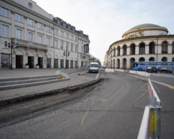 Przebudowa przejścia dla pieszych przy placu Bankowym.