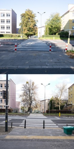 Bariery architektoniczne na Żoliborzu - przed i po ich usunięciu.