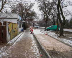 Budowa chodnika i drogi dla rowerów przy ul. Widocznej.