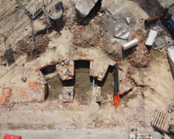Miejsce, w którym znaleziono szablę, widok z drona.