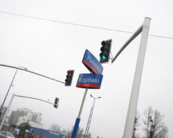 Skrzyżowanie ulic Płochocińskiej i Krzyżówki.