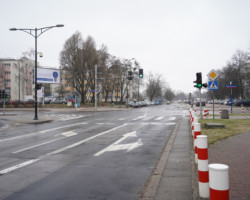 Skrzyżowanie ulic na Bielanach przed zmianami.