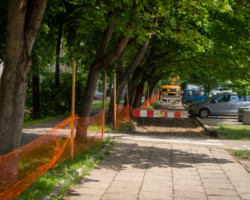 Remont chodnika przy ul. Szczęśliwickiej.