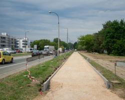 Skrzyżowanie ulic Marywilskiej i Inowłodzkiej.