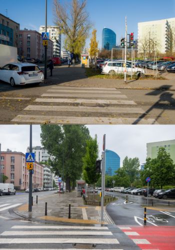 Ulica Grenadierów przed i po remoncie.