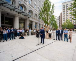 Otwarcie przebudowanego placu Pięciu Rogów – konferencja prasowa.