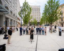 Otwarcie przebudowanego placu Pięciu Rogów – konferencja prasowa.