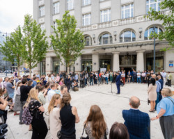 Otwarcie przebudowanego placu Pięciu Rogów – konferencja prasowa.