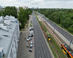 Widok na ulicę Starzyńskiego z drona.