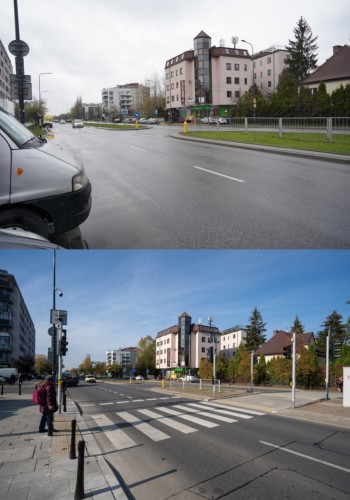 Nowe przejście dla pieszych, ul Człuchowska.