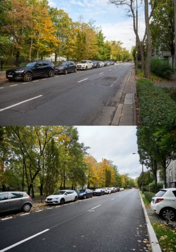 Ulica Odyńca - przed i po.