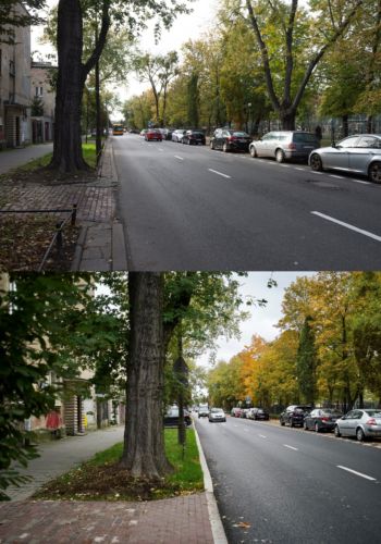 Ulica Odyńca - przed i po.
