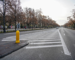 Przebudowa przejścia dla pieszych w Al. Ujazdowskich.