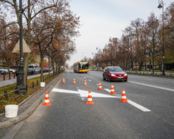 Przebudowa przejścia dla pieszych w Al. Ujazdowskich.