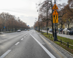 Przebudowa przejścia dla pieszych w Al. Ujazdowskich.